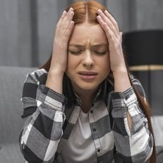 cerca mujer frustrada