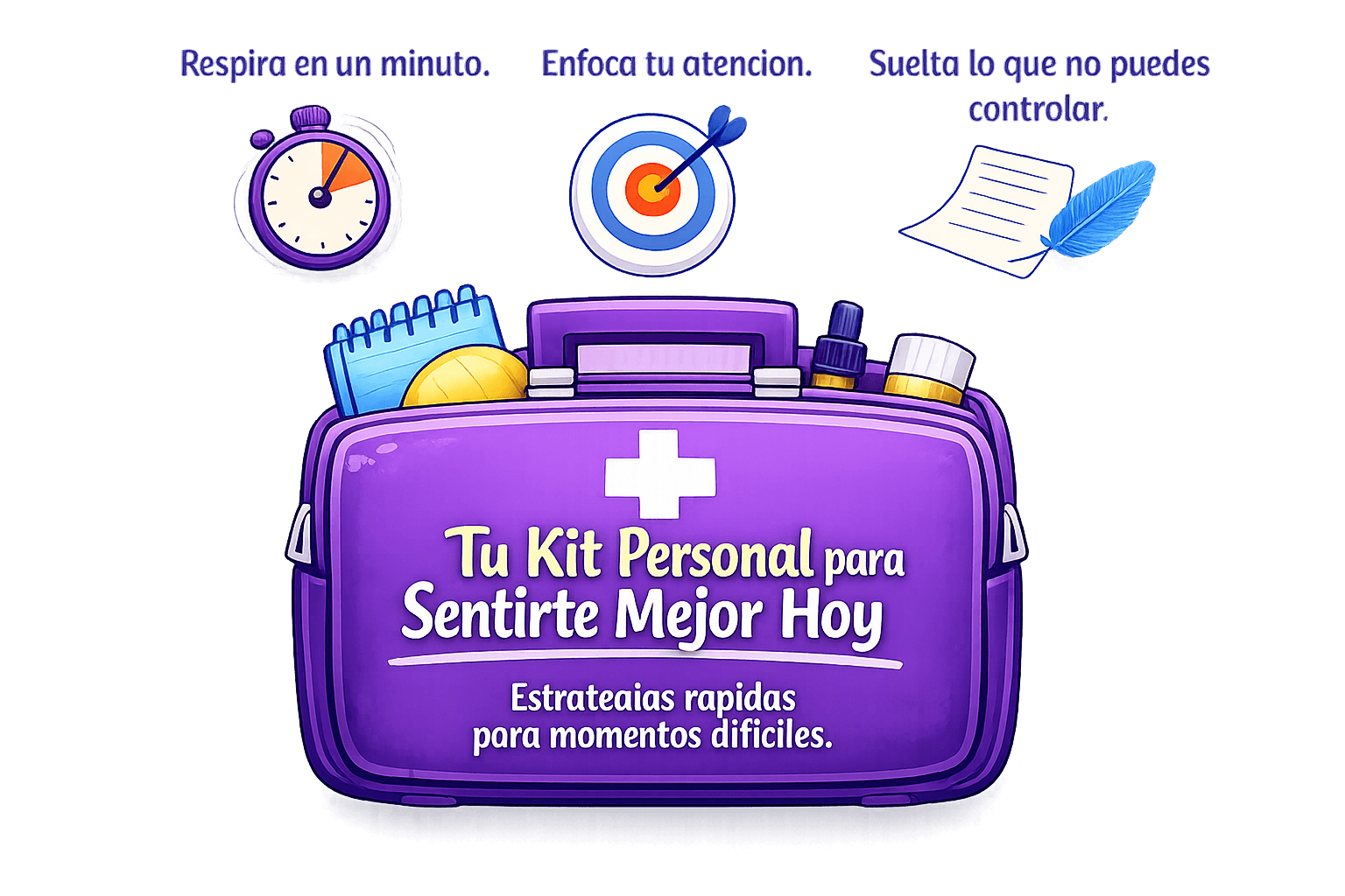 Botiquín con estrategias rápidas para momentos de ansiedad